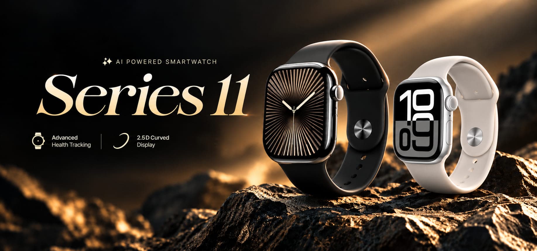 Series 11 AI smartwatch in graphite and silver