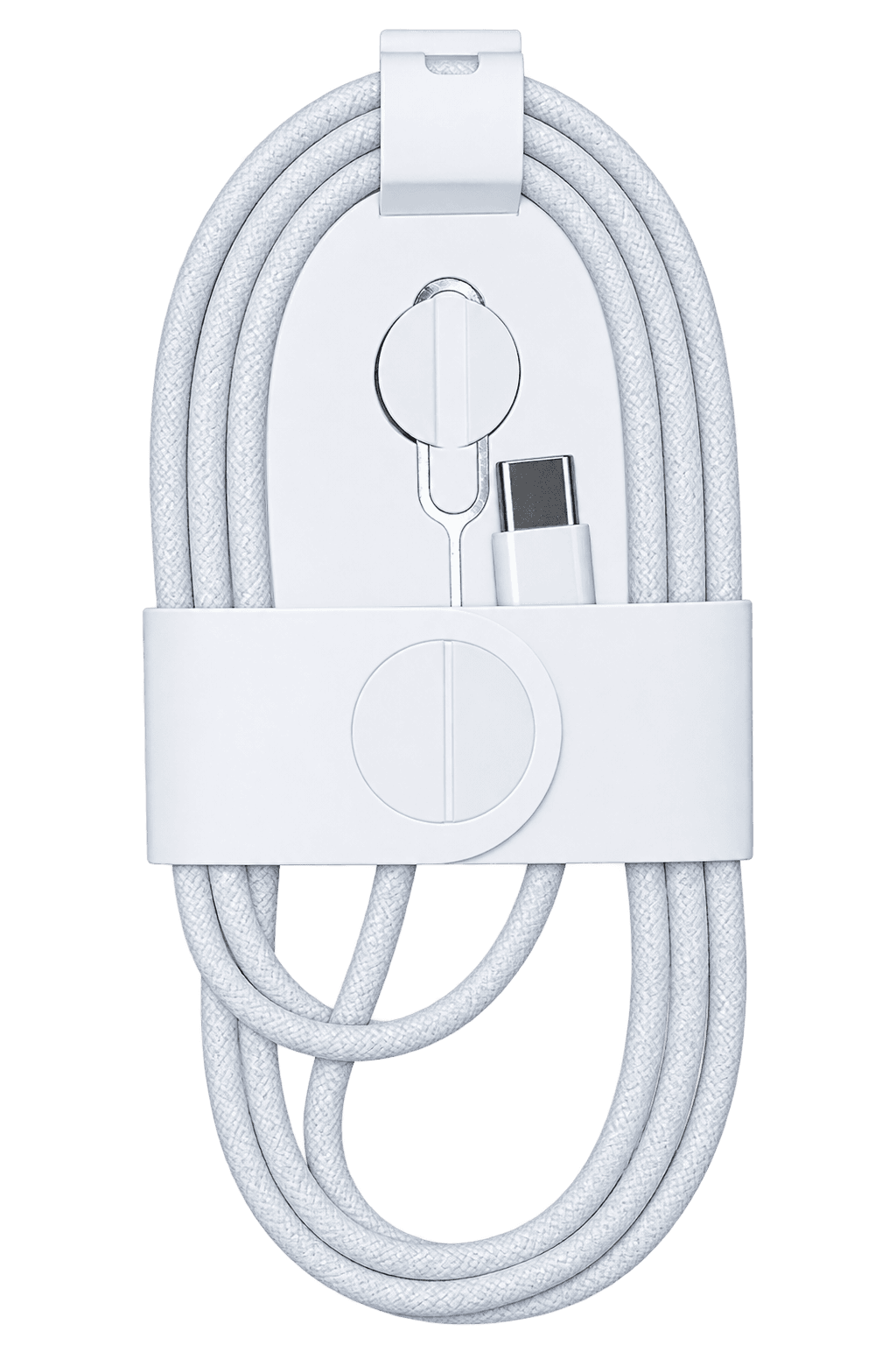 iPhone USB-C to USB-C 60W fast charging cable — coiled braided cable