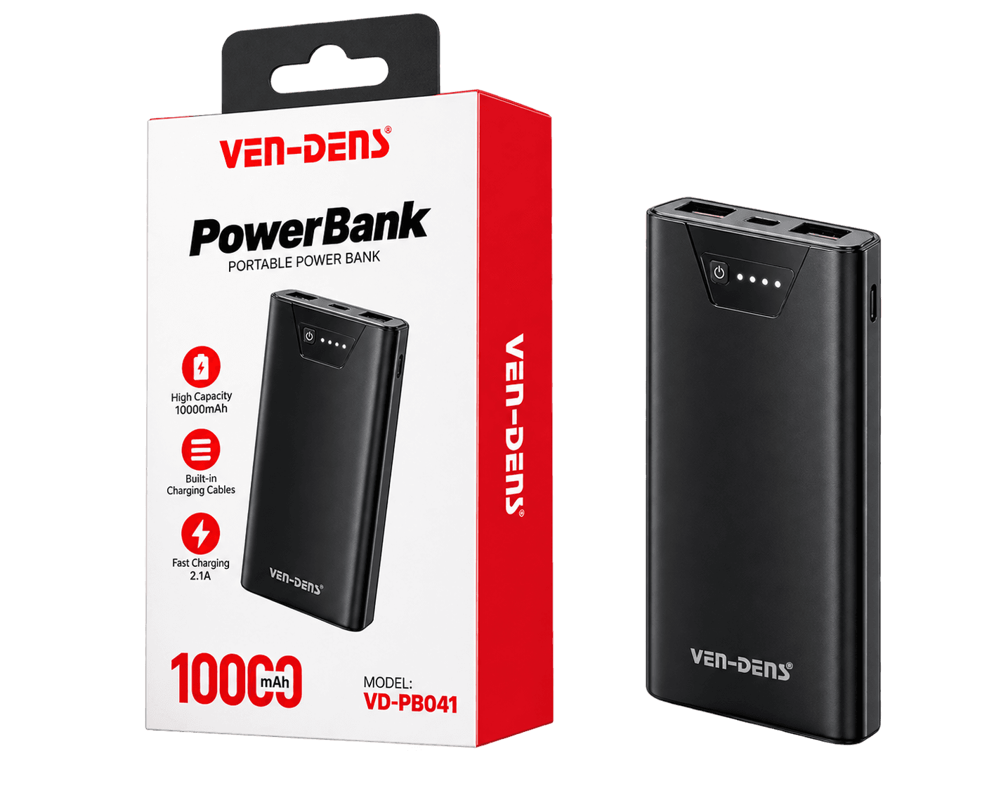 Ven-Dens 10,000mAh Power Bank — Dual USB-A (VD-PB041) thumbnail 2